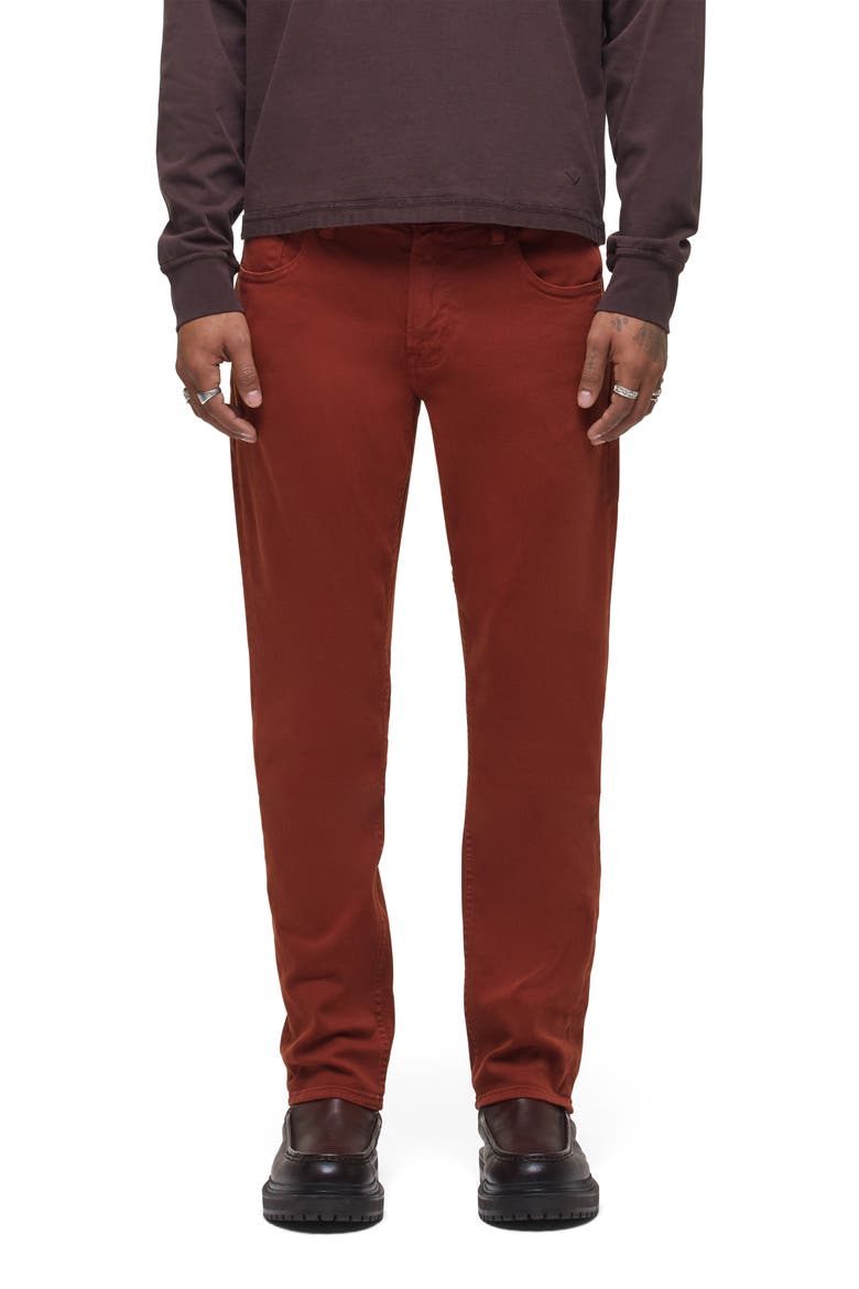 Blake Slim Straight Stretch Twill 5-Pocket Pants, Main, color, BRICK