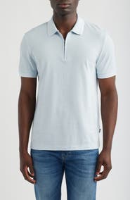 BOSS Paras Quarter Zip Cotton Polo