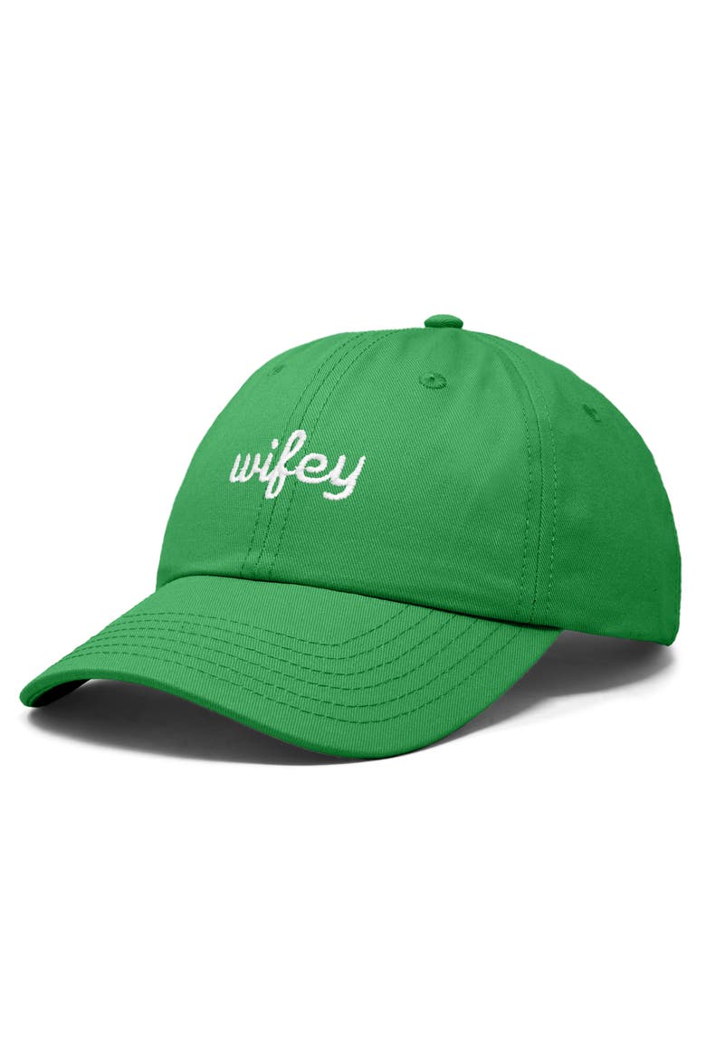 Wifey Embroidered Everyday Cap, Alternate, color, Kelly Green