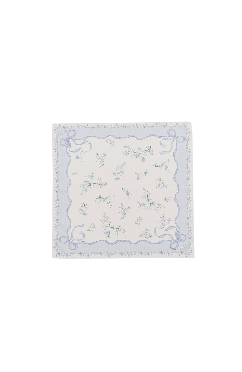 Fable England Bow & Floral Square Scarf, Main, color, Light/Pastel Blue