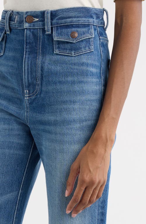 Chloé High Waist Flare Leg Jeans In Ocean Blue