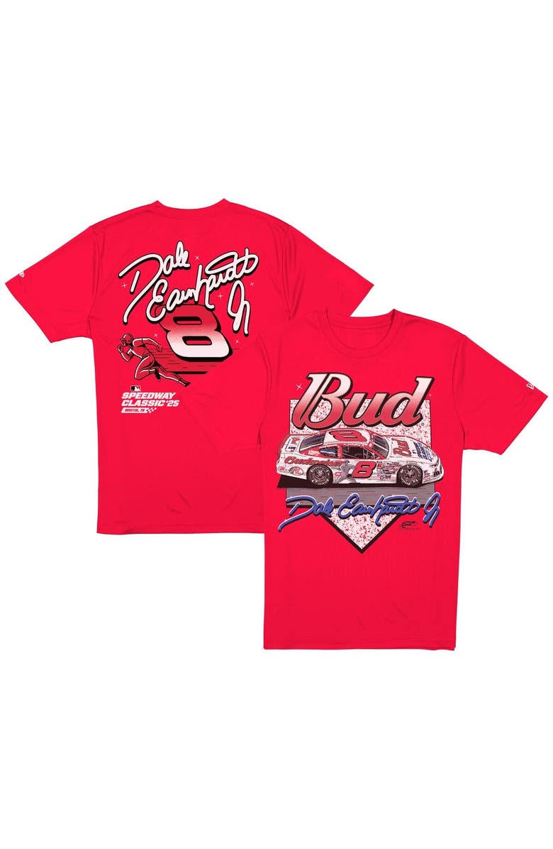 New Era Men's New Era Red Dale Earnhardt Jr. Budweiser x MLB 2025 Speedway Classic Car T-Shirt, Alternate, color, Red