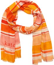 Kate Spade New York ocean stripe oblong scarf