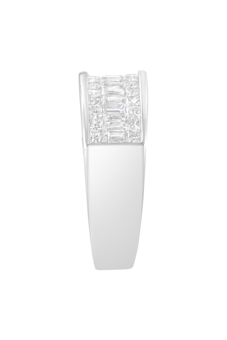 14K White Gold 1.0 Cttw Princess and Baguette-cut Diamond Ring, Alternate, color, White Gold