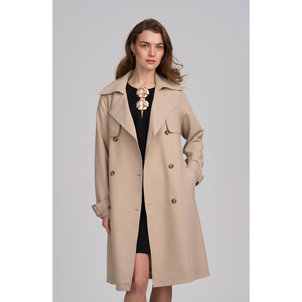 ELLE Collection Classic Trench in Light Khaki at Nordstrom, Size Medium
