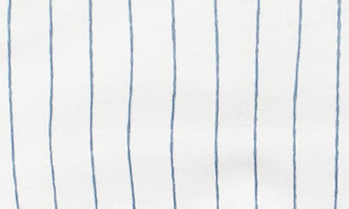 L'ovedbaby Stripe Ruffle Organic Cotton Bubble Romper In Pool Pinstripe