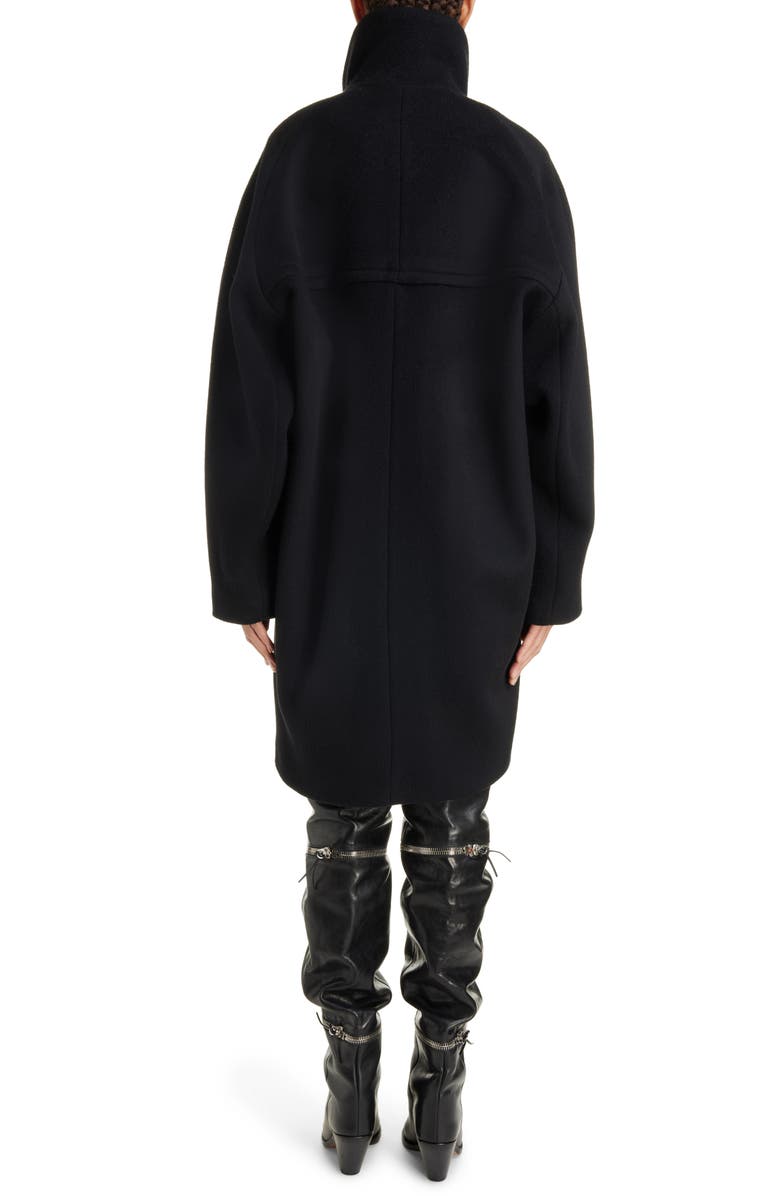 Isabel Marant Fares Wool Blend Funnel Neck Coat, Alternate, color, 