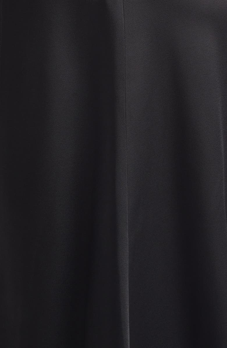 Victoria Beckham Twist Shoulder Asymmetric Satin Midi Dress, Alternate, color, Black