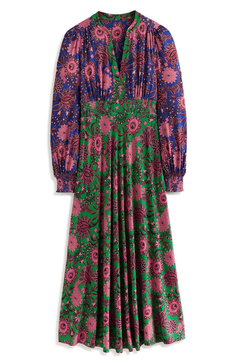 Boden Ivy Long Sleeve Smocked Midi Dress, Alternate, color, 