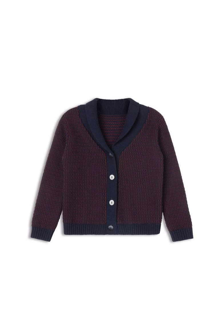 Looms Thin Stripe Collection - Cardigan, Main, color, Navy/Wine