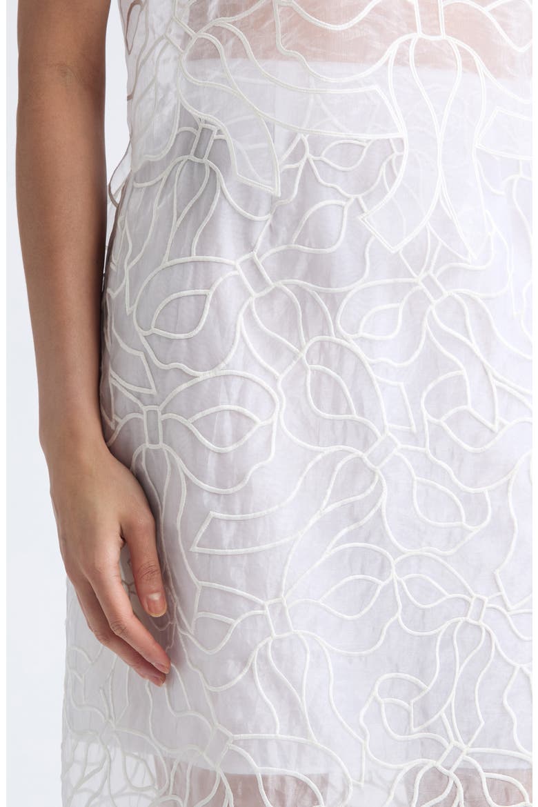 Gus Embroidered Bow Organza Skirt, Alternate, color, WHITE