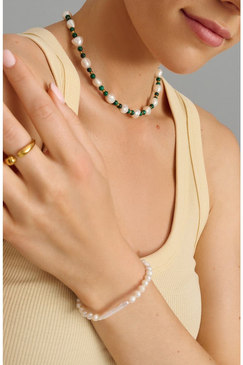 Mermaid Pearl Bracelet, Alternate, color, White