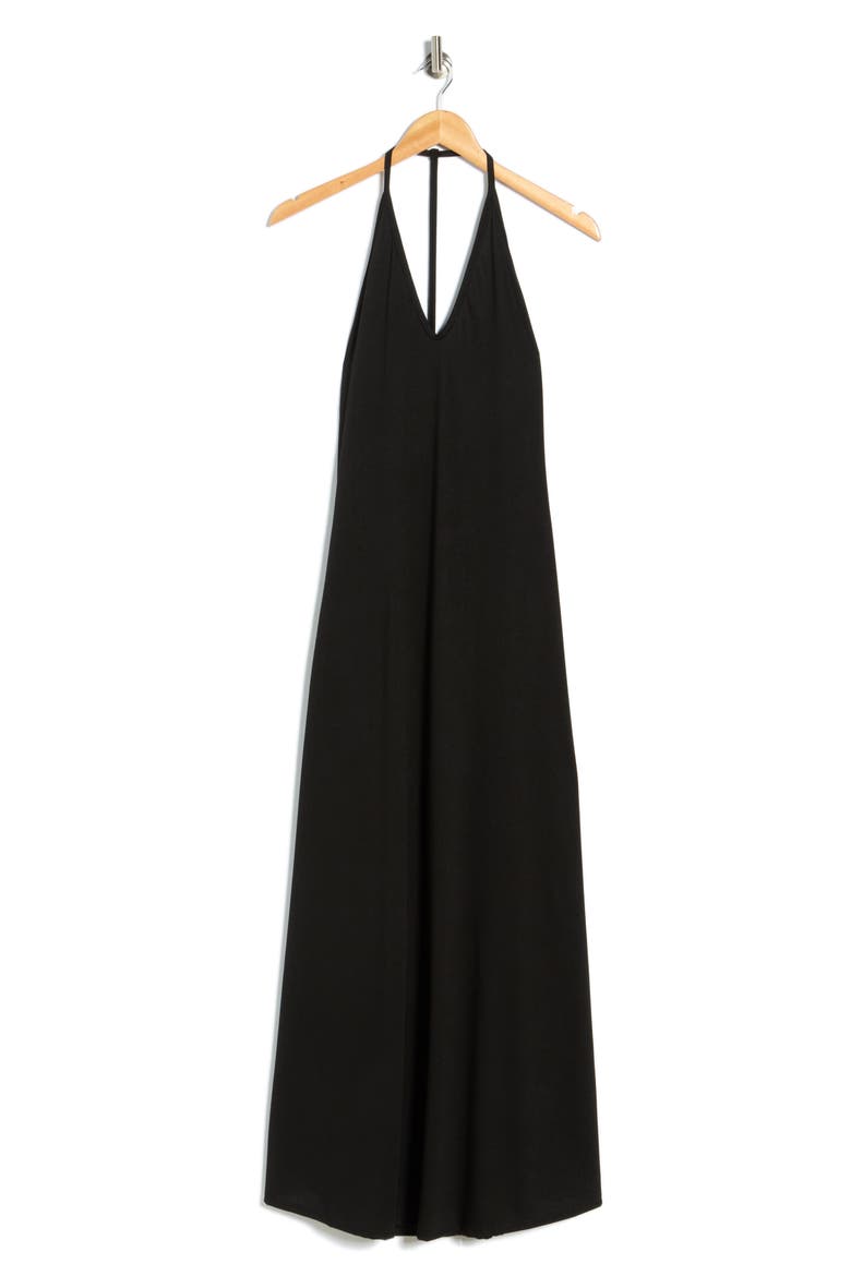 Halter Maxi Dress, Alternate, color, BLACK
