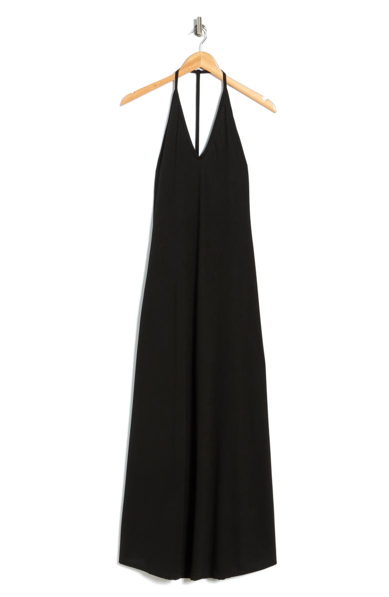 GO COUTURE Halter Maxi Dress, Alternate, color, Black