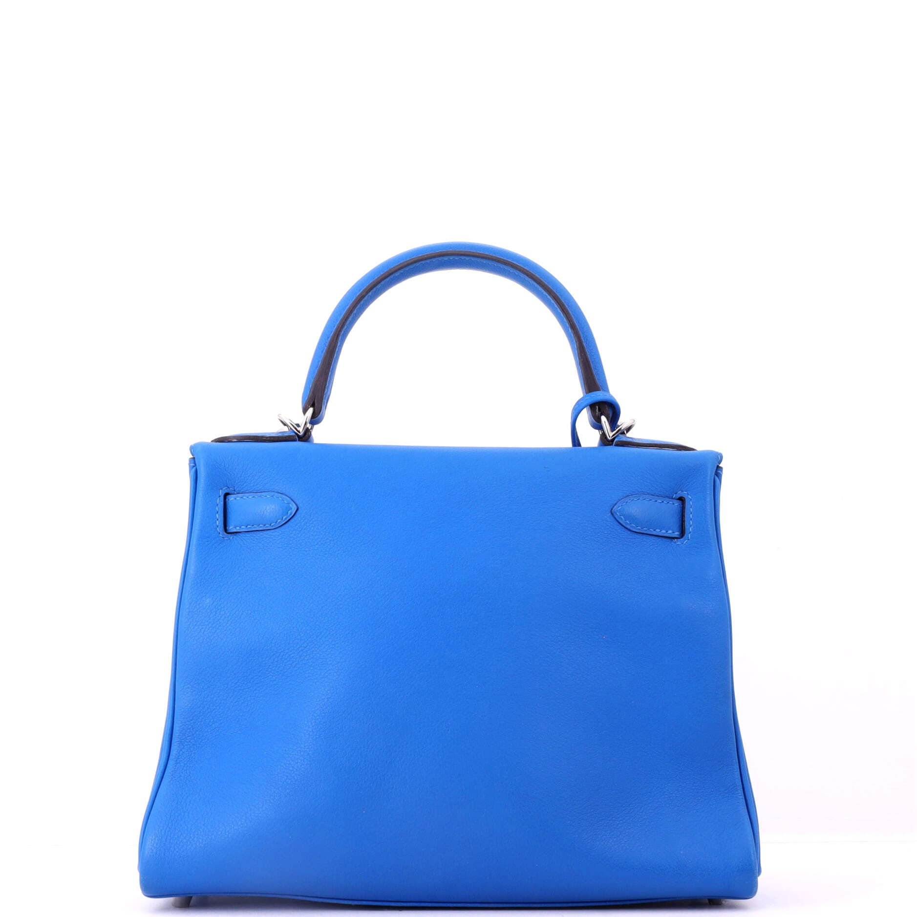 Pre-Owned Hermes Kelly Handbag Blue Evercolor with Palladium Hardware 28, Alternate, color, Bleu Hydra