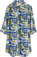 Seasalt Cornwall Wren Abstract Print Cotton Blend Button-Up Shirt