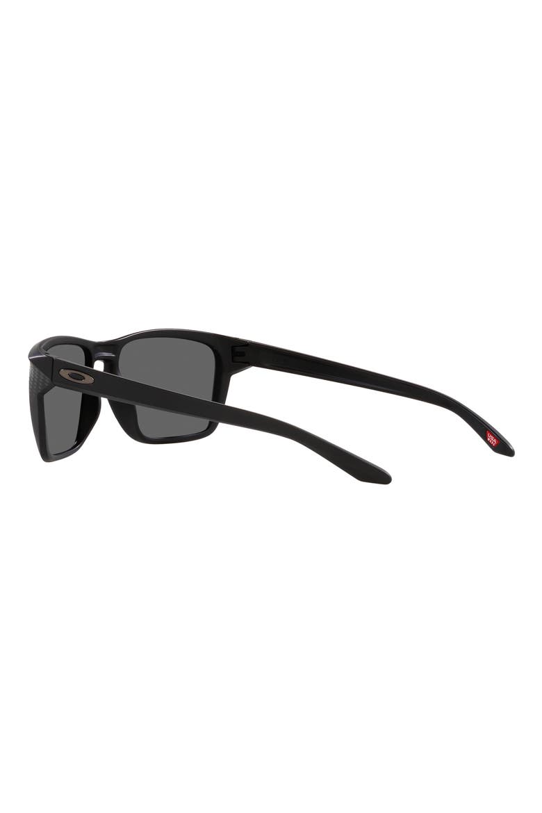 Sylas 57mm Prizm™ Rectangular Sunglasses, Alternate, color, SHINY BLACK