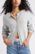 BP. Crewneck Cotton Blend Cardigan