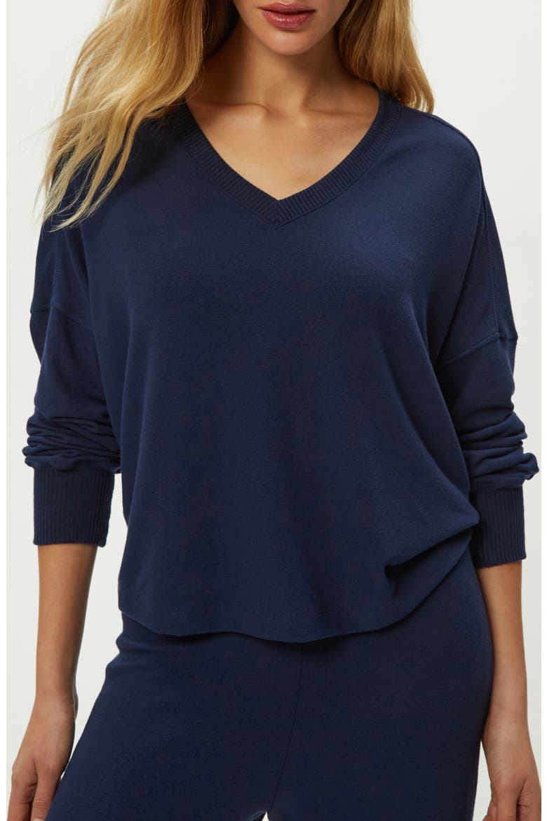 Vic Relaxed Brushed Jersey Top, Main, color, NOCTURNAL