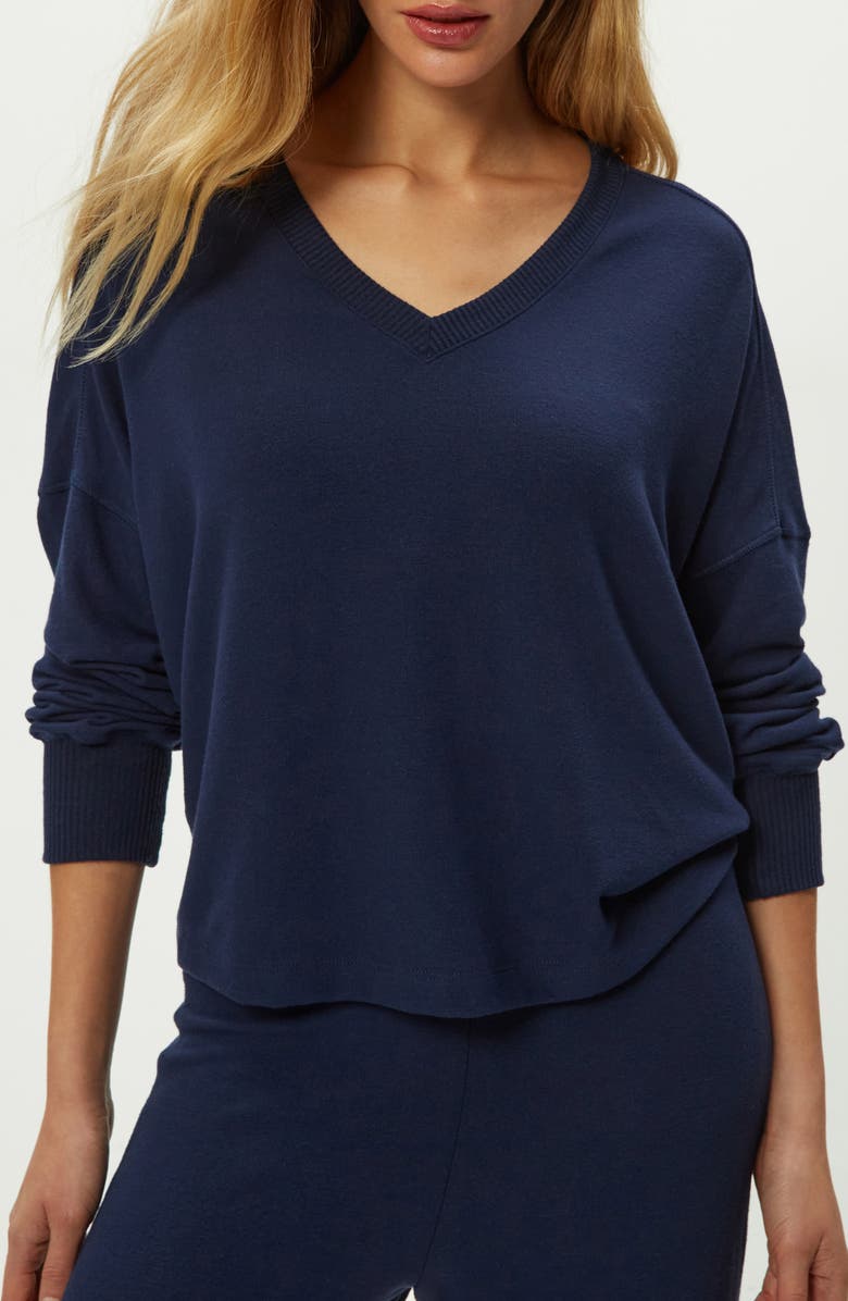 Michael Stars Vic Relaxed Brushed Jersey Top, Main, color, Nocturnal