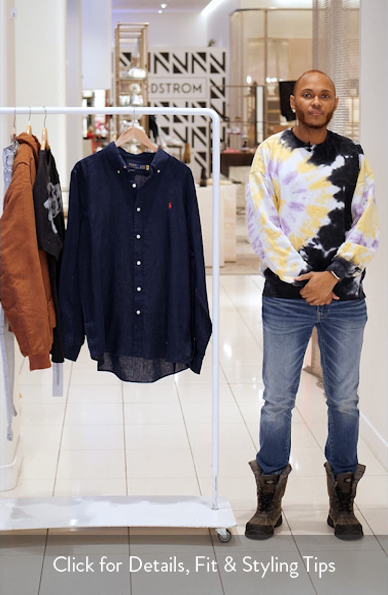 Classic Fit Solid Linen Button-Down Shirt, sales video thumbnail