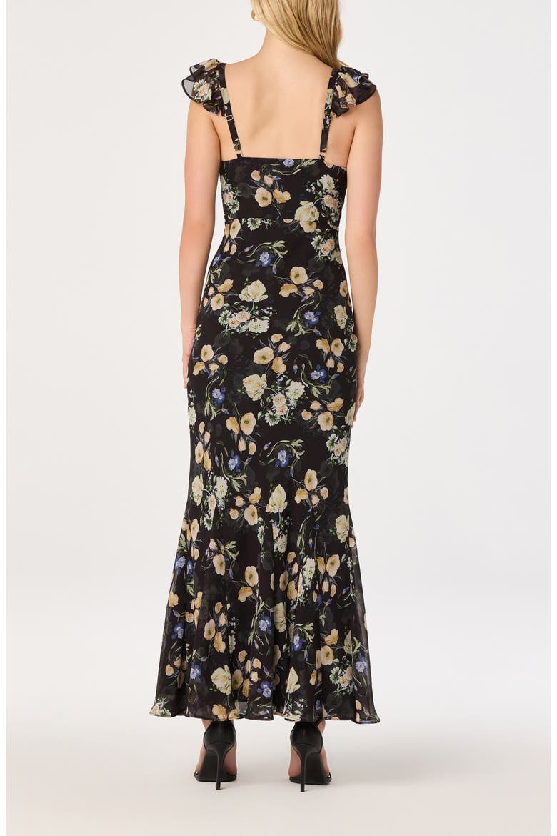 Denisse Maxi Dress, Alternate, color, BLACK FLORAL