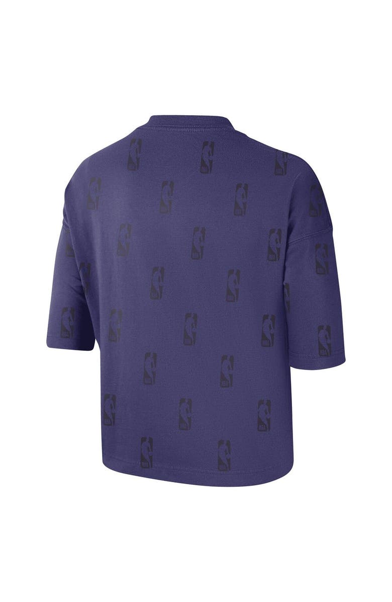 Nike Women's Nike Purple Phoenix Suns Allover NBA Logo Boxy T-Shirt, Alternate, color, Purple