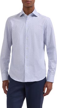 Bugatchi Devon OoohCotton® Geo Print Button-Up Shirt