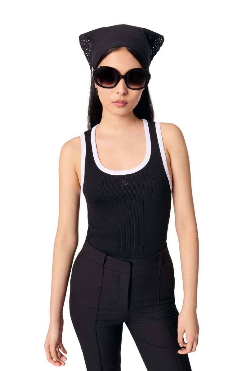 maje Ribbed vest top, Main, color, 