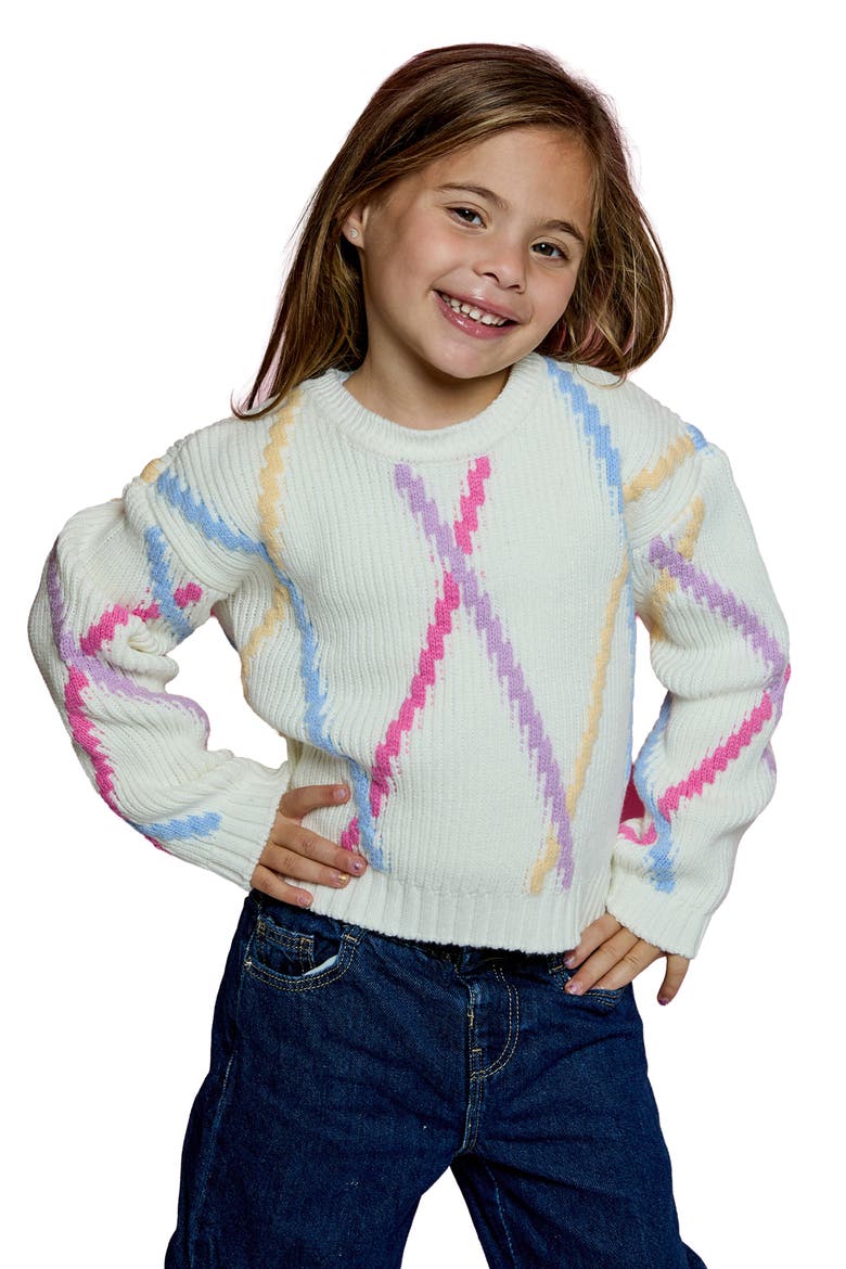 Kids' Crew Sweater, Main, color, WINTER WHITE COMBO