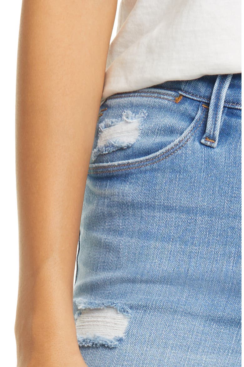 Le High Ripped Straight Leg Jeans, Alternate, color, LASKEY RIPS