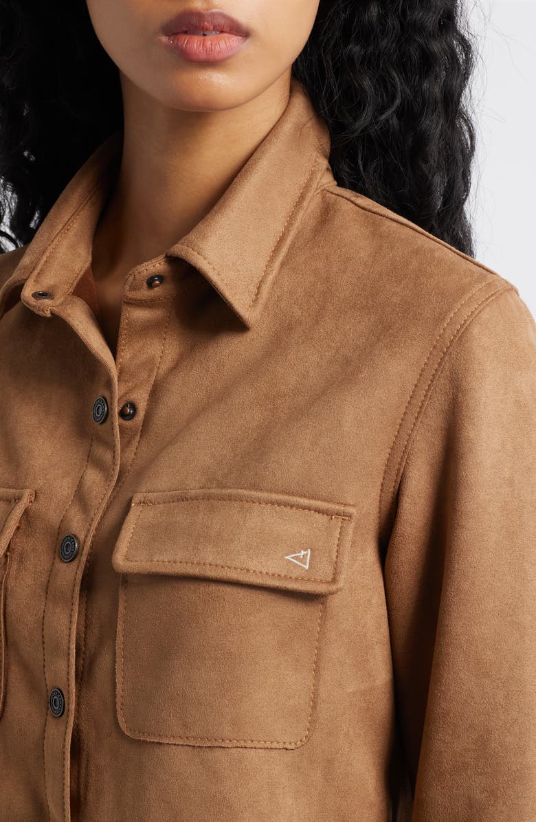 HIDDEN JEANS Shrunken Snap-Up Shirt, Alternate, color, Caramel