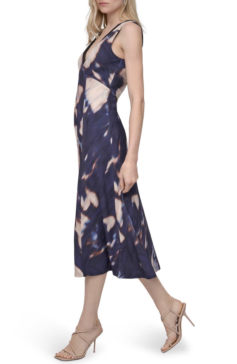 DKNY Pavilion Floral Fit & Flare Midi Dress, Alternate, color, Indigo Multi