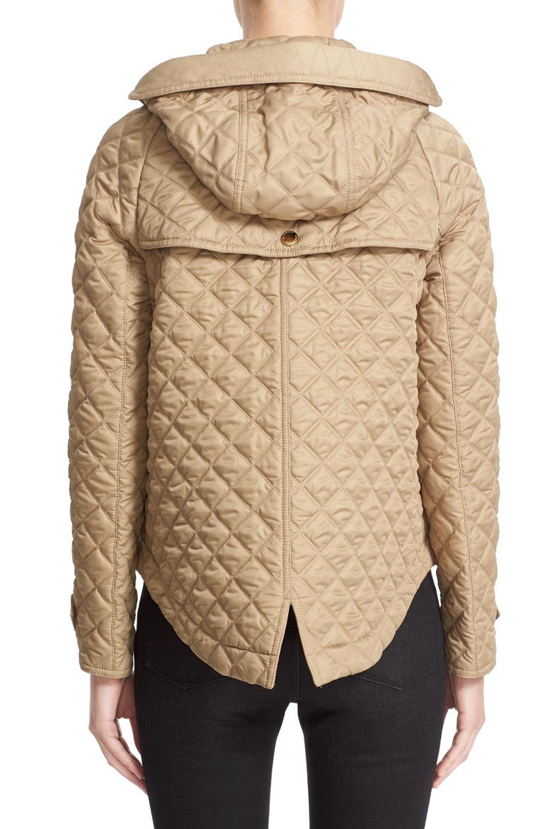 'Leightonbury' Quilted Hooded Jacket, Alternate, color, CANVAS