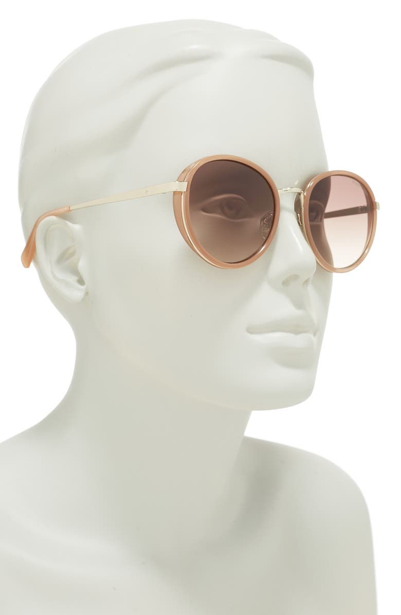 Kenneth Cole 53mm Round Sunglasses, Alternate, color, Shiny Pink / Gradient Brown