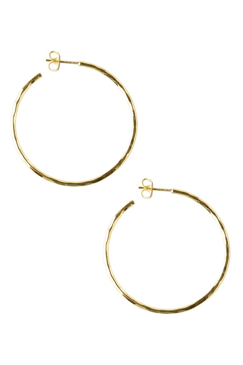 Hammered Hoop Earrings, Main, color, GOLD