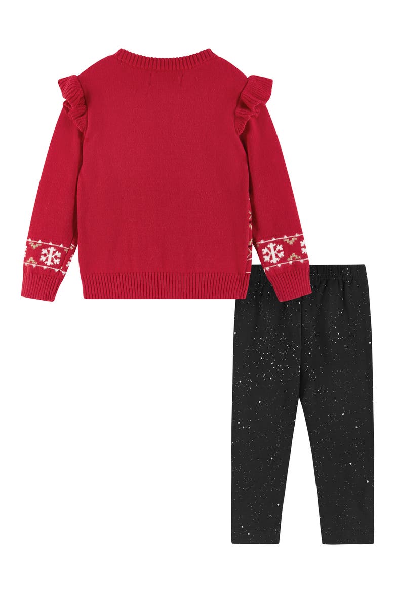 Red Dog Fair Isle Sweater & Leggings Set, Alternate, color, RED FAIR ISLE