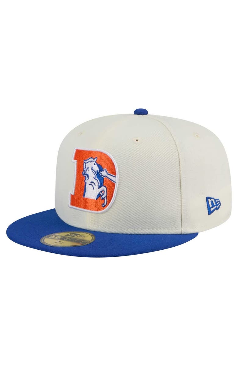 New Era Men's New Era White/Royal Denver Broncos Main 59FIFTY Fitted Hat, Alternate, color,