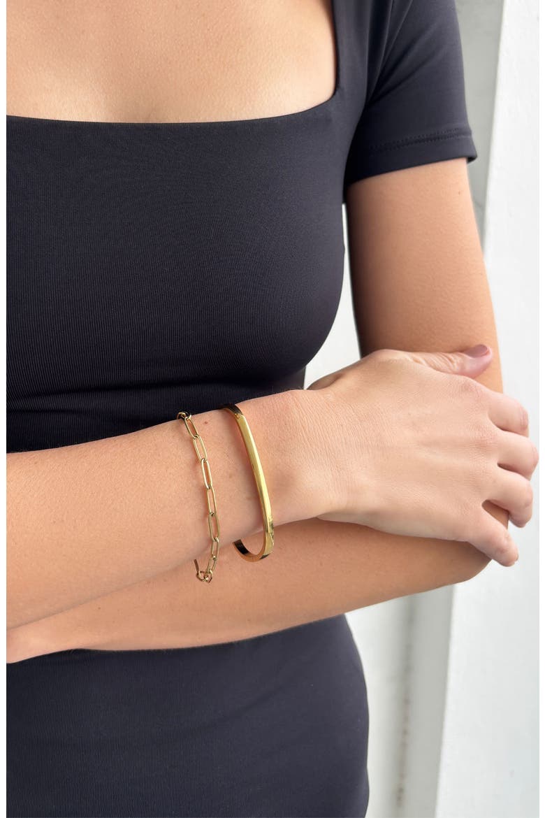 Set of 2 Chain & Cuff Bracelets, Alternate, color, GOLD