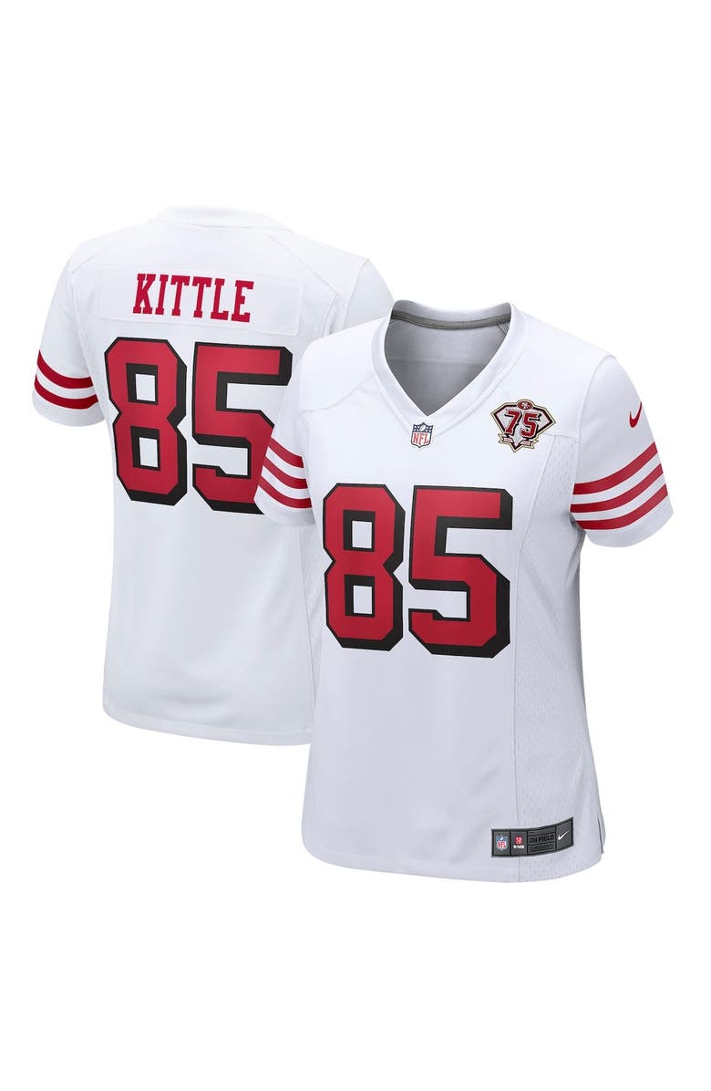 Nike Women's Nike George Kittle White San Francisco 49ers 75th Anniversary 2nd Alternate Game Jersey, Main, color,