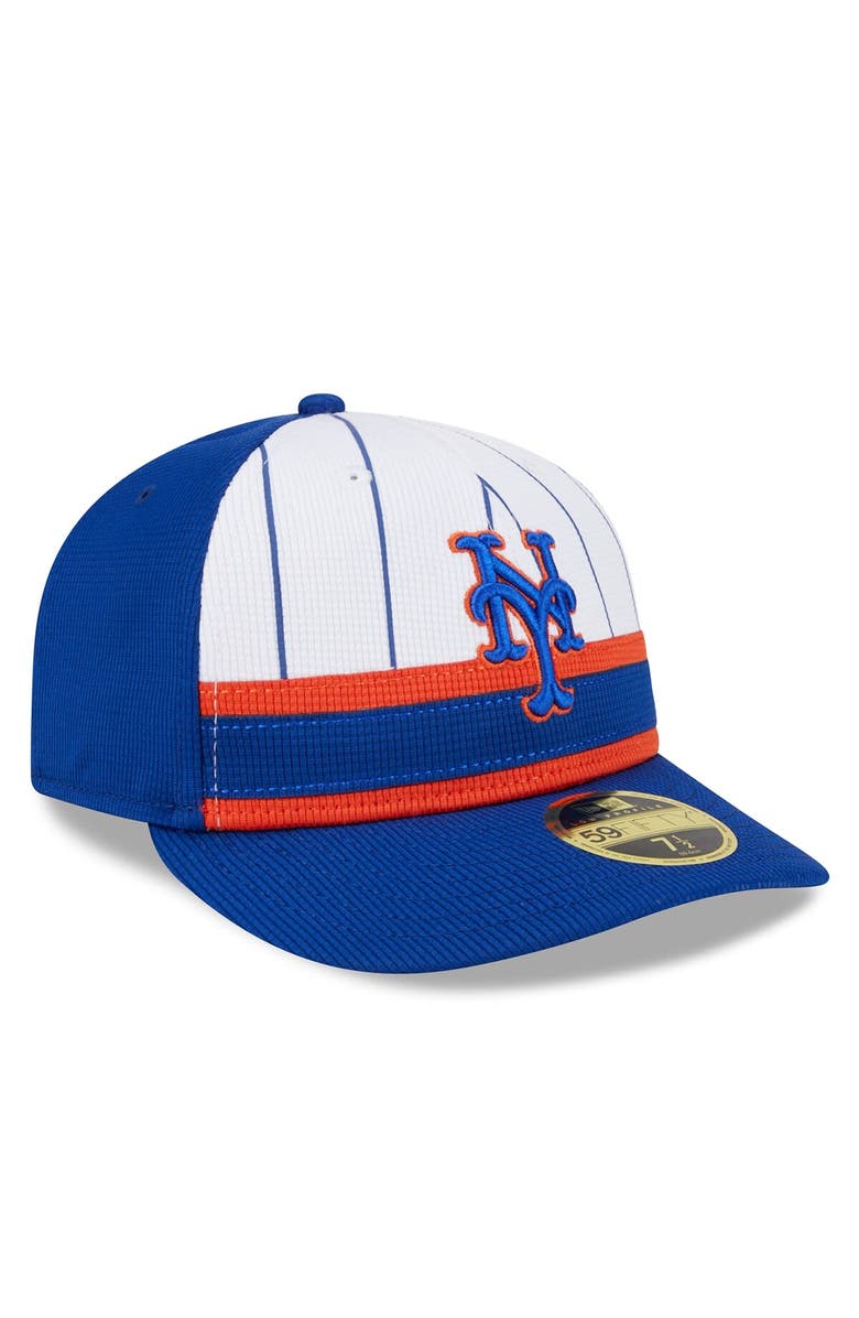 New Era Men's New Era White New York Mets 2024 Batting Practice Low Profile 59FIFTY Fitted Hat, Alternate, color,