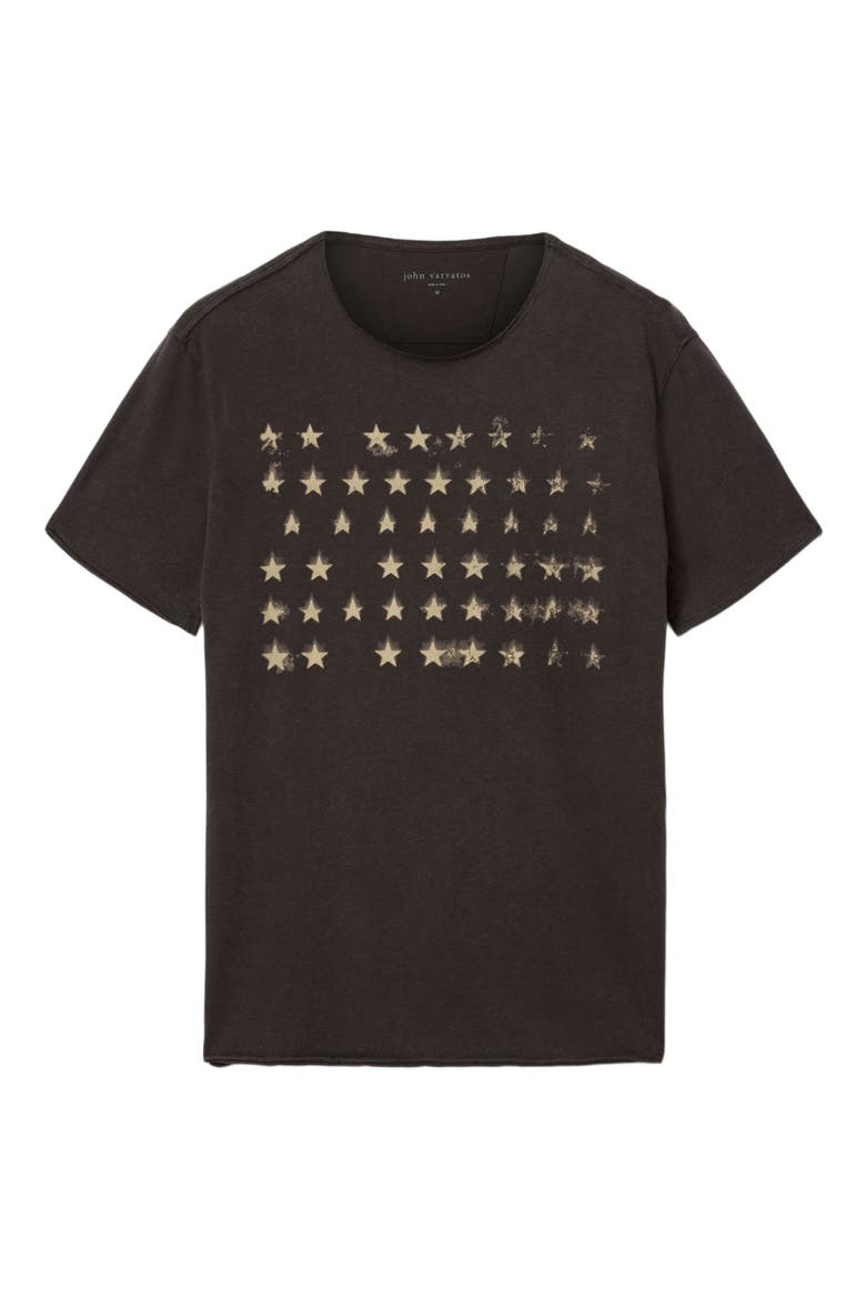 Stars Raw Edge Graphic T-Shirt, Alternate, color, CHARCOAL