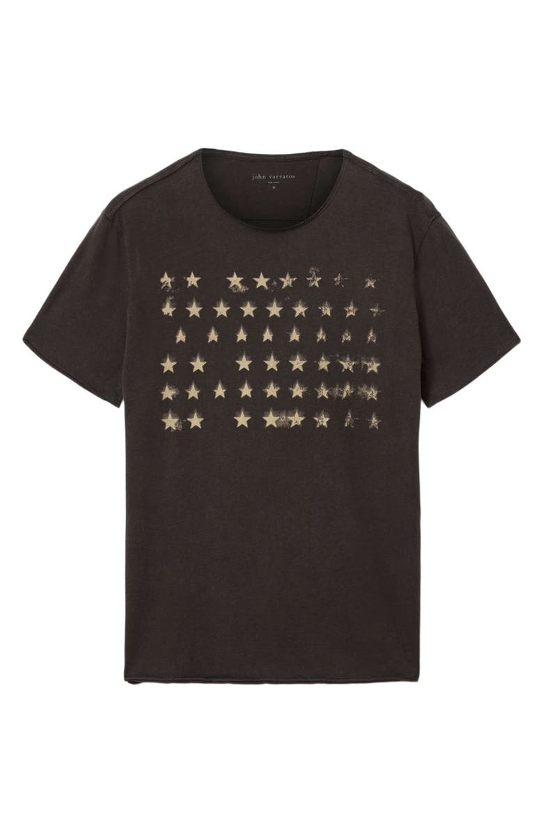 John Varvatos Stars Raw Edge Graphic T-Shirt, Alternate, color, Charcoal