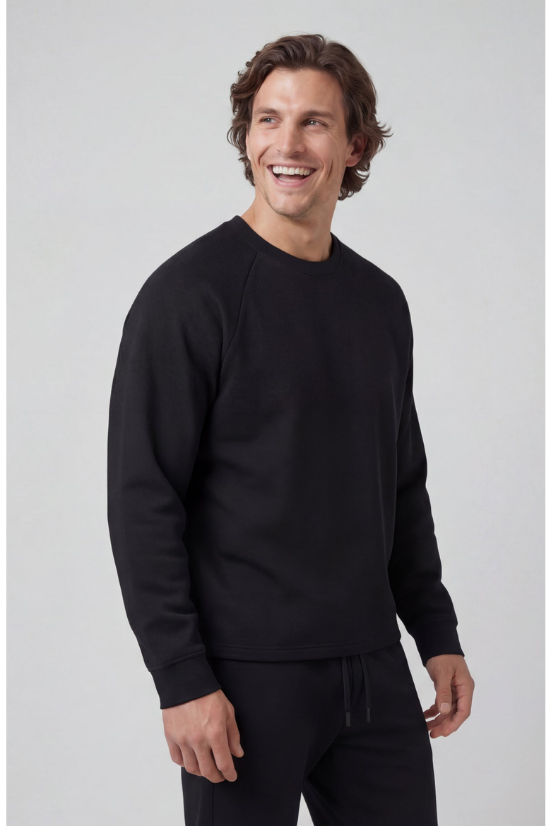 Sandwash Crewneck Sweater, Main, color, True Black