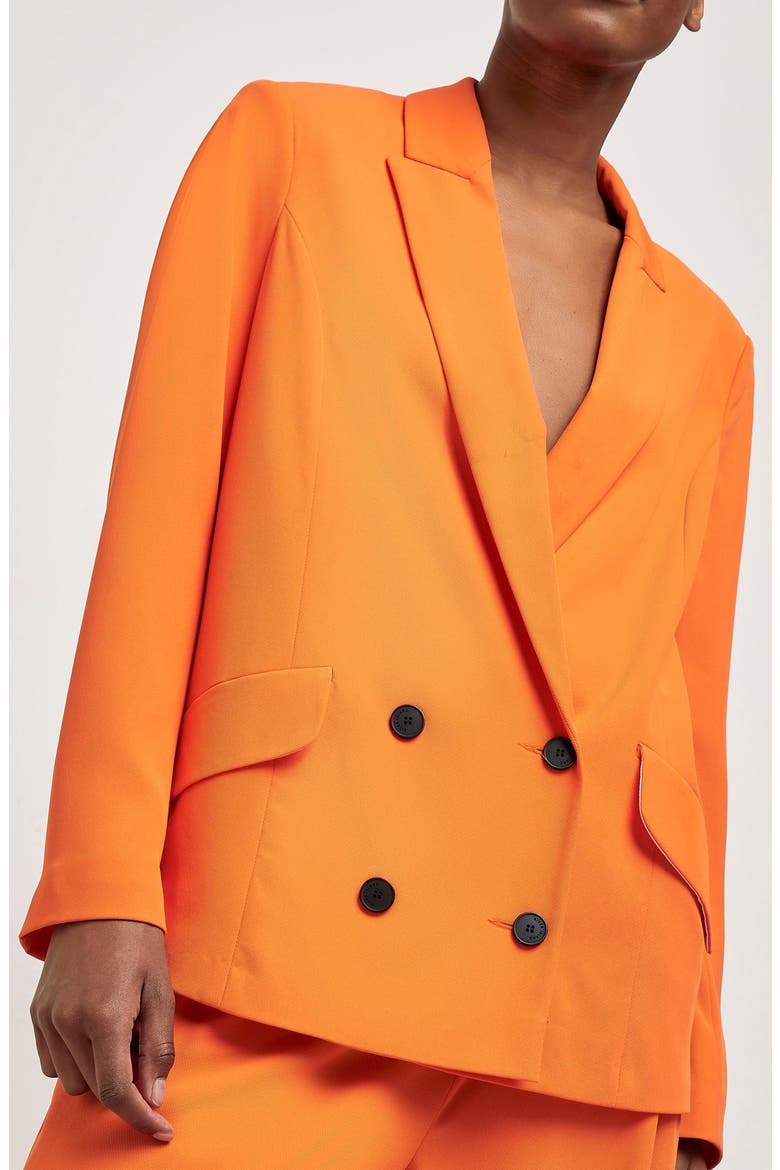 Structured Double Breasted Blazer, Alternate, color, ORANGE