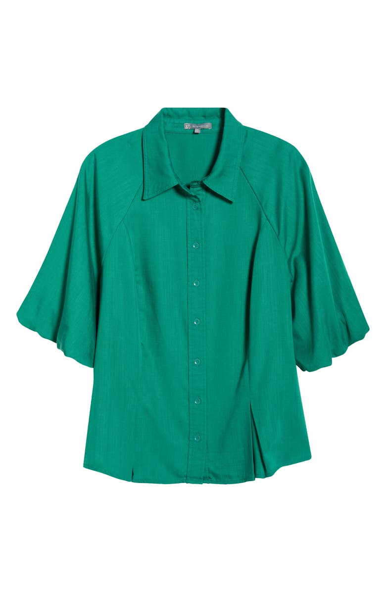 Wit 
Wisdom Bubble Sleeve Flare Button-Up Top, Main, color, Lake Green