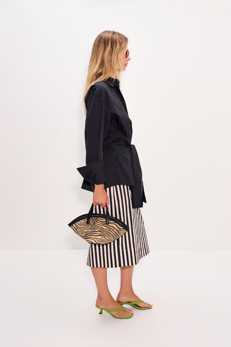 Inna Poplin Top, Alternate, color, BLACK