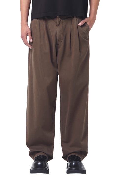Slater Pleated Wide Leg Jeans (Varnish)