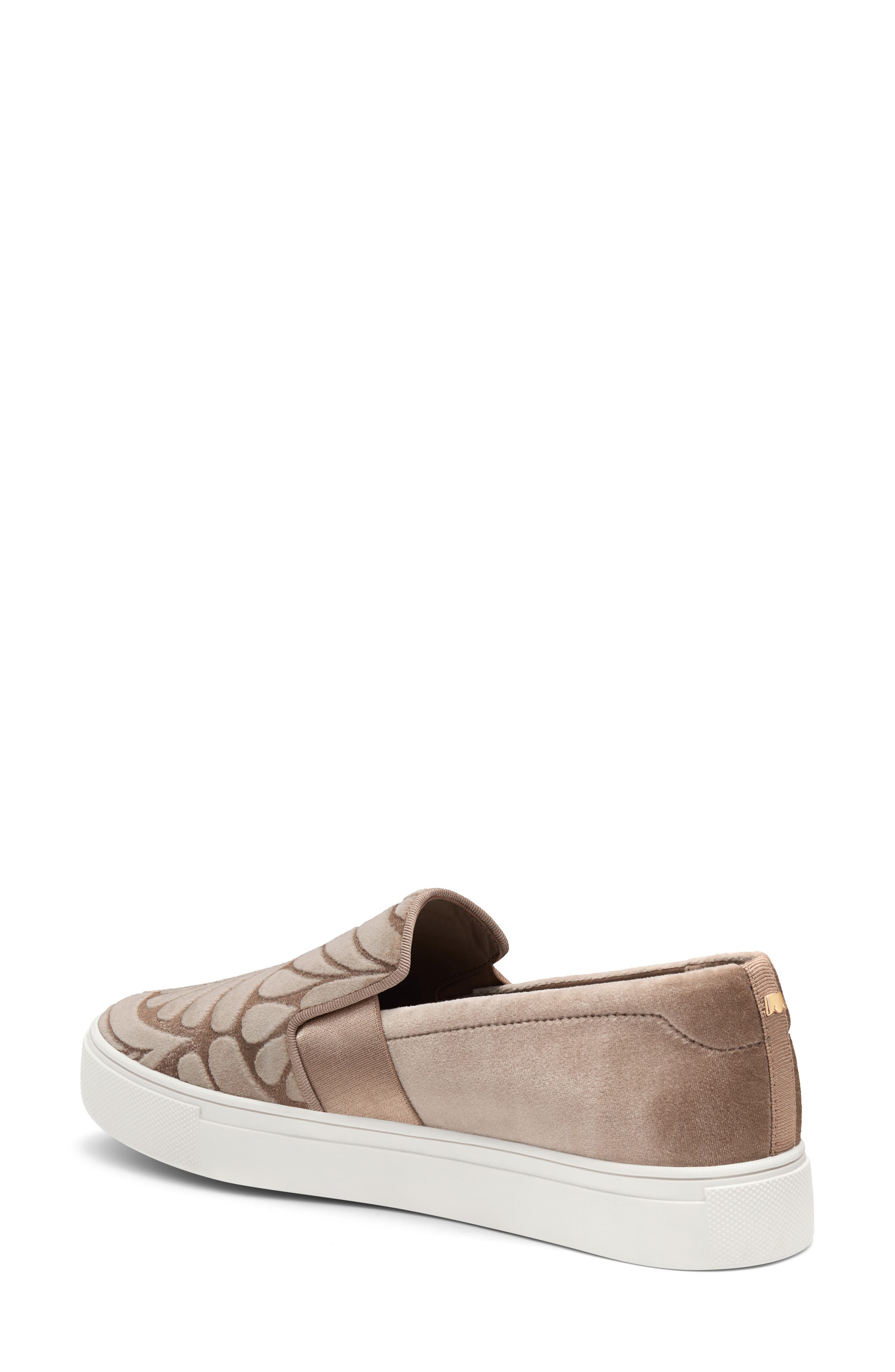 Swift Embroidered Slip-On Sneaker, Alternate, color, TAUPE VELVET
