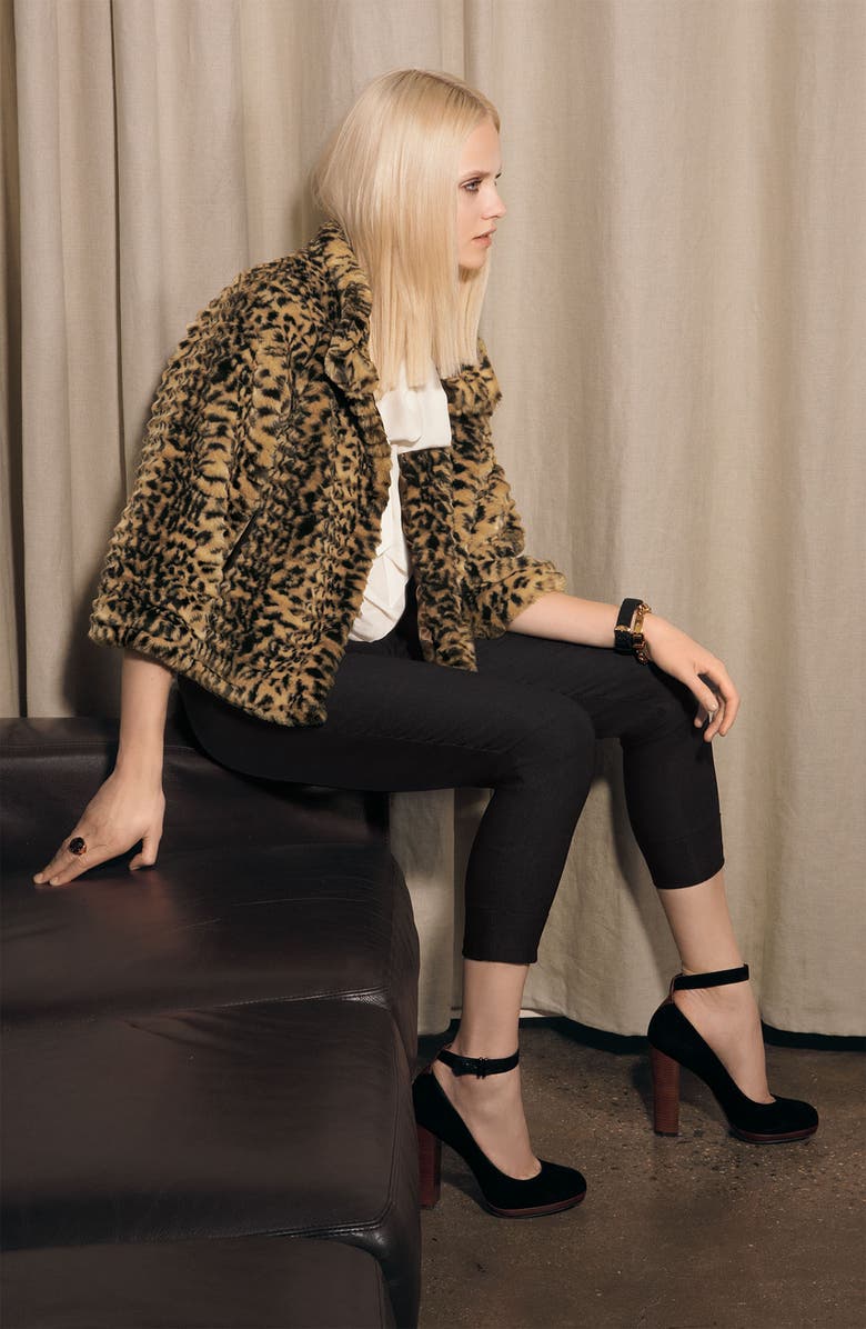 Via Spiga 'Andrea' Faux Fur Jacket, Alternate, color, 